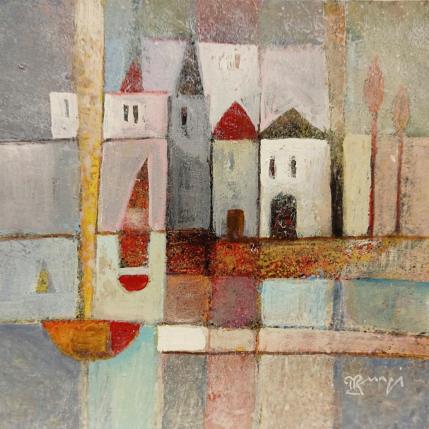 Painting La tour grise AO67 by Burgi Roger | Painting Figurative Acrylic Marine, Pop icons