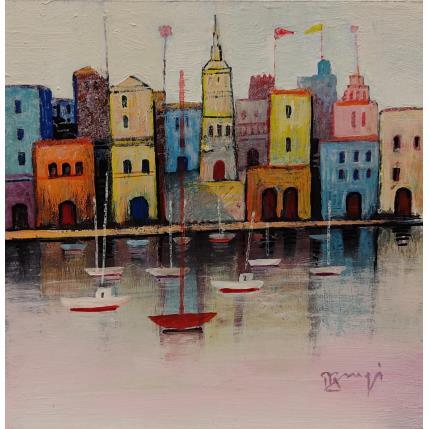 Peinture La grande ville AP7 par Burgi Roger | Tableau Figuratif Acrylique Marine, Urbain