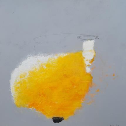 Painting abstract gray D 48 by Wilms Hilde | Painting Abstract Acrylic, Gluing