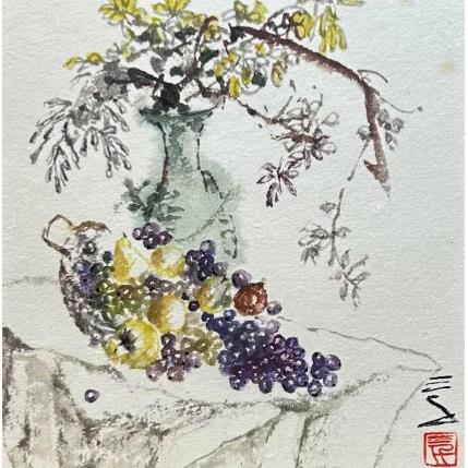 Gemälde Applealing grapes von Sanqian | Gemälde Figurativ Aquarell, Tinte