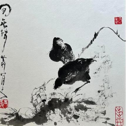 Gemälde Getting along well von Sanqian | Gemälde Figurativ Aquarell, Tinte Pop-Ikonen