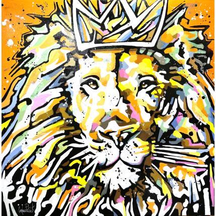 Peinture Pop lion king, orange par Cornée Patrick | Tableau Pop-art Graffiti, Huile Animaux