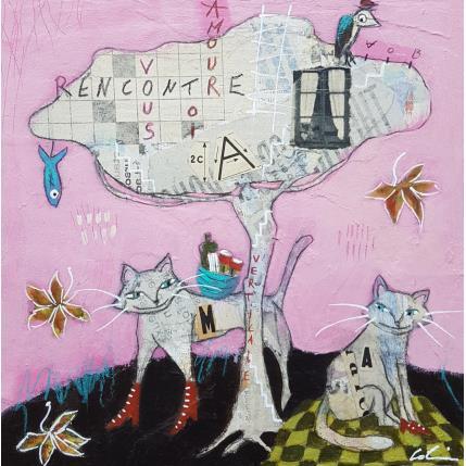Peinture M'A par Colin Sylvie | Tableau Art Singulier Acrylique, Collage, Pastel Animaux