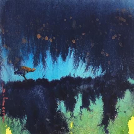 Peinture Vue de ma grotte Le Pin par Langeron Stéphane | Tableau Figuratif Aquarelle Paysages