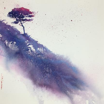 Peinture Grand bleu et rose par Langeron Stéphane | Tableau Figuratif Aquarelle Paysages