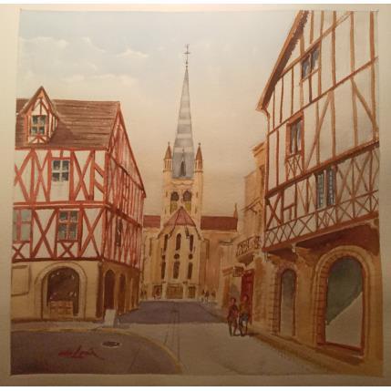 Peinture Eglise Saint Nazaire  par De León Lévi Marcelo | Tableau Figuratif Aquarelle Urbain