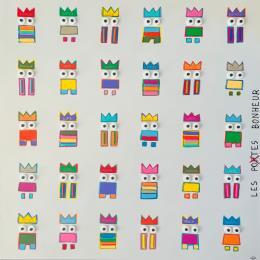 Peinture LES POTES BONHEUR par Mam | Tableau Pop-art Acrylique Icones Pop, Minimaliste, Société