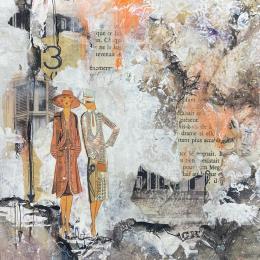 Peinture L'élégance n'a pas d'âge par Bergeron Marie-Josée | Tableau Surréalisme Acrylique, Collage, Huile