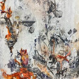 Peinture Friendship par Bergeron Marie-Josée | Tableau Surréalisme Acrylique, Collage, Huile