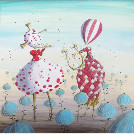 Peinture Note e gemme par Nai | Tableau Surréalisme Acrylique, Collage Musique, Nature, Scènes de vie