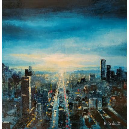 Peinture Entre ciel et terre  par Rochette Patrice | Tableau Figuratif Huile Urbain