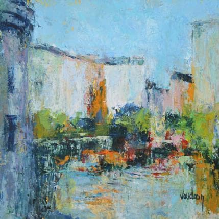 Painting Paris sous la pluie by Vaudron | Painting Figurative Landscapes