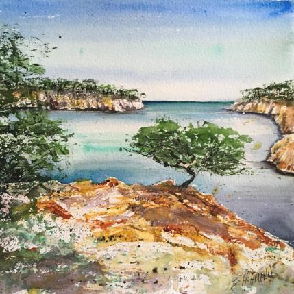 Peinture Calanques par Hoffmann Elisabeth | Tableau Figuratif Aquarelle Marine, Paysages