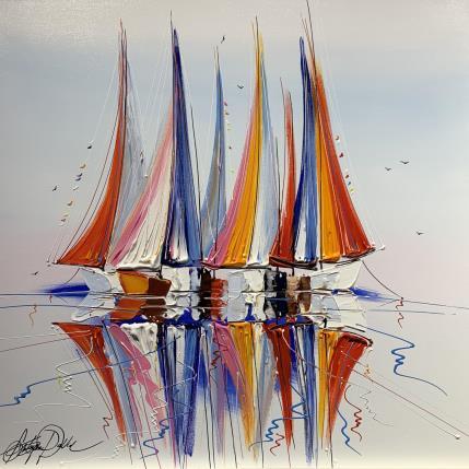 Peinture Reflets célestes en mer par Fonteyne David | Tableau Figuratif Acrylique