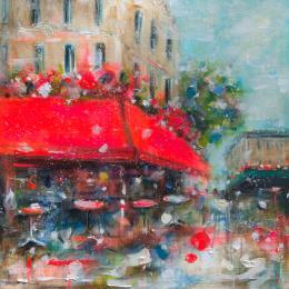 Peinture L’été indien par Solveiga | Tableau Figuratif Acrylique Architecture, Paysages, Scènes de vie