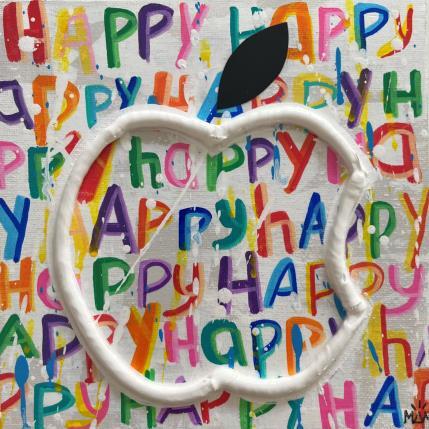 Peinture POMME D'HAPPY par Mam | Tableau Pop-art Acrylique Icones Pop, Natures mortes, Société