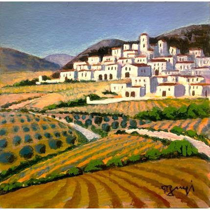 Peinture AP63 VILLAGE ANDALOU par Burgi Roger | Tableau Figuratif Acrylique Nature, Paysages, Urbain