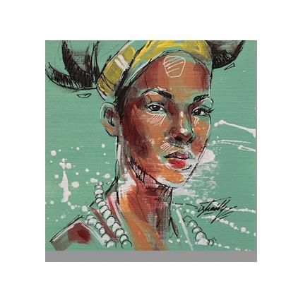 Peinture Safia par Istraille | Tableau Figuratif Acrylique Portraits