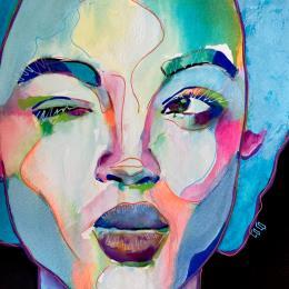 Painting Conversations Silencieuses : Clindeuil by Coco | Painting Figurative Acrylic Pop icons, Portrait