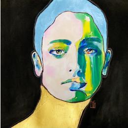 Painting Conversations Silencieuses: Iriséor  by Coco | Painting Figurative Acrylic Portrait