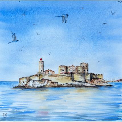 Peinture Mon Marseille par Kuprina Carle Maria | Tableau Figuratif Aquarelle Marine, Nature, Paysages