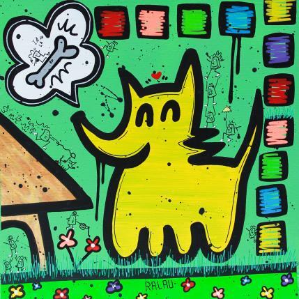 Peinture I want my bone par Ralau | Tableau Pop-art Acrylique, Posca Animaux