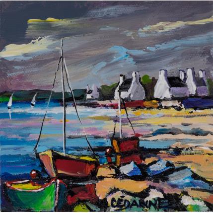 Peinture L'orage qui passe  par Cédanne | Tableau Figuratif Acrylique, Huile Marine, Paysages