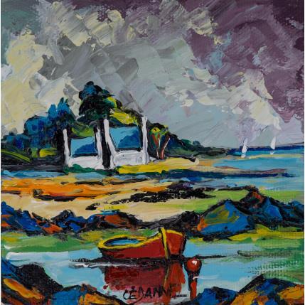 Painting Ciel gris en Bretagne by Cédanne | Painting Figurative Acrylic, Oil Landscapes, Marine