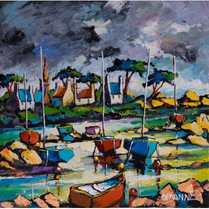 Peinture Ciel gris en Bretagne par Cédanne | Tableau Figuratif Acrylique, Huile Marine, Paysages