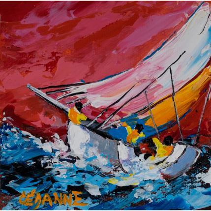 Painting La régate by Cédanne | Painting Figurative Acrylic, Oil Landscapes, Marine