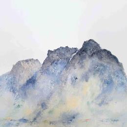 Painting Doux reflet by Gaussen Sylvie | Painting Abstract Oil, Silver leaf Landscapes