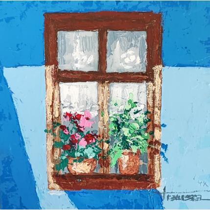 Peinture LUZ Y FLORES par Escobar Francesca | Tableau Figuratif Acrylique, Bois Urbain