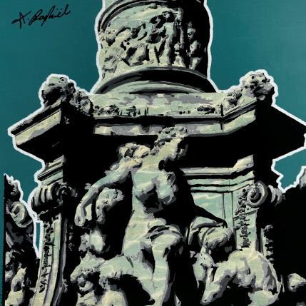 Peinture 18H25 par André Raphaël | Tableau Figuratif Acrylique Architecture, Portraits, Urbain