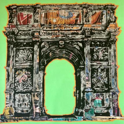 Peinture 13H28 par André Raphaël | Tableau Figuratif Acrylique Architecture, Paysages, Urbain