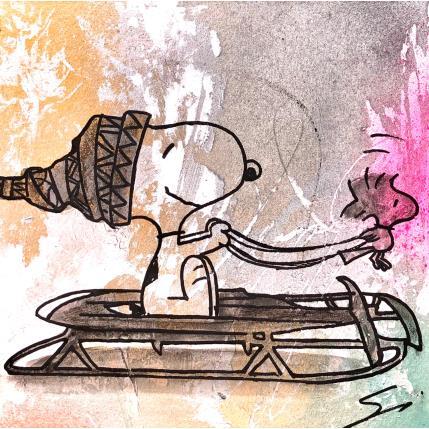 Peinture SNOOPY IN WINTER par Mestres Sergi | Tableau Pop-art Acrylique, Graffiti Icones Pop