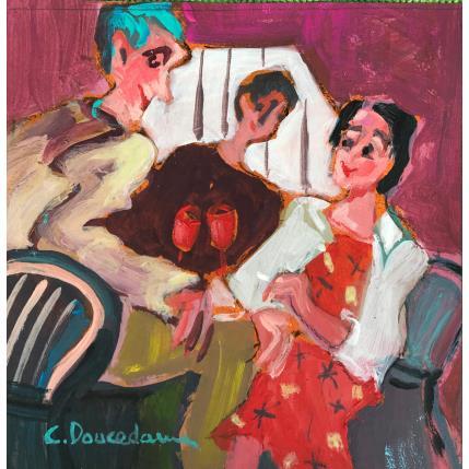 Peinture Verres et robes assorties par Doucedame Christine | Tableau Figuratif Acrylique Scènes de vie