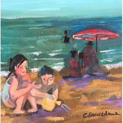 Peinture L'arrosoir par Doucedame Christine | Tableau Figuratif Acrylique Scènes de vie