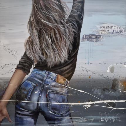 Peinture Prendre de la hauteur par Desserle Cecile | Tableau Figuratif Huile Portraits