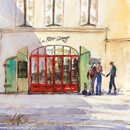 Peinture Le Petit Chicago, Place de l'Equerre, Toulon par Jones Henry | Tableau Figuratif Aquarelle