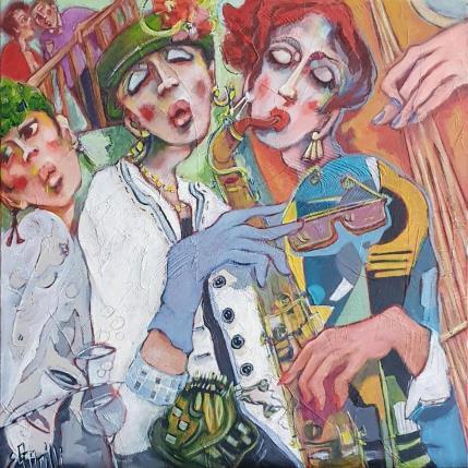 Peinture Minauderies musicales  par Garilli Nicole | Tableau Figuratif Acrylique Scènes de vie