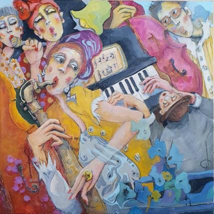 Peinture Heaven for swing  friends  par Garilli Nicole | Tableau Figuratif Acrylique Scènes de vie