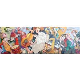 Peinture Sur un rythme fou  par Garilli Nicole | Tableau Figuratif Acrylique Scènes de vie