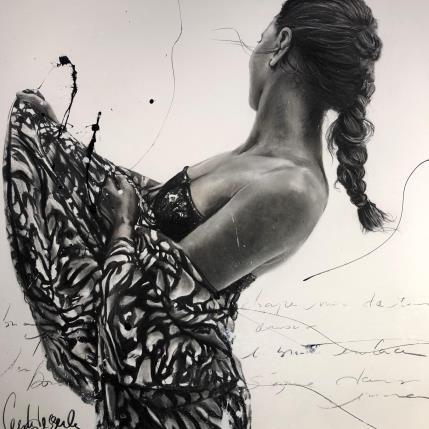 Peinture Drape moi de tes caresses par Desserle Cecile | Tableau Figuratif Huile Portraits