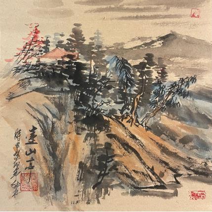 Peinture Pavillon  par Yu Huan Huan | Tableau Figuratif Encre Nature, Paysages