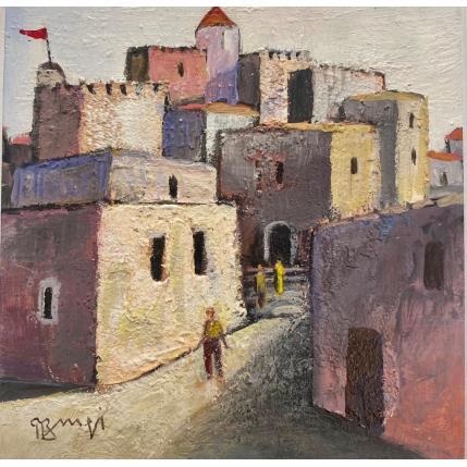 Peinture AK109  Village fortifié 6 par Burgi Roger | Tableau Figuratif Acrylique Musique, Nature, Scènes de vie