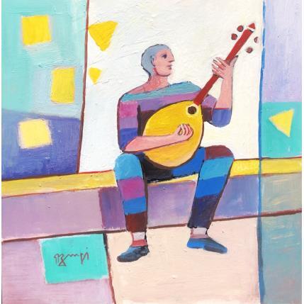 Peinture AP14  LE JOUEUR DE BOUZOUKI par Burgi Roger | Tableau Figuratif Acrylique