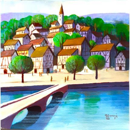 Peinture AP88  LE GRAND PONT par Burgi Roger | Tableau Figuratif Acrylique