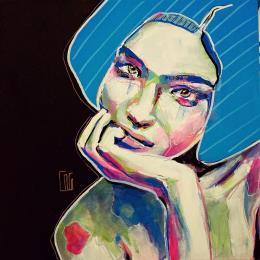 Peinture Conversations Silencieuses : Pourquoipas par Coco | Tableau Figuratif Acrylique Portraits