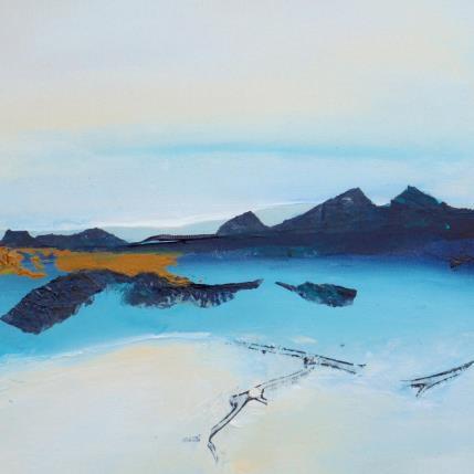 Peinture Vers d'autres eaux par Han | Tableau Figuratif Acrylique, Collage Nature