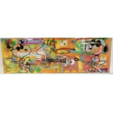 Pintura Snoopy rock by 3 por Kikayou | Pintura Pop-art Acrylic, Gluing, Graffiti Pop icons
